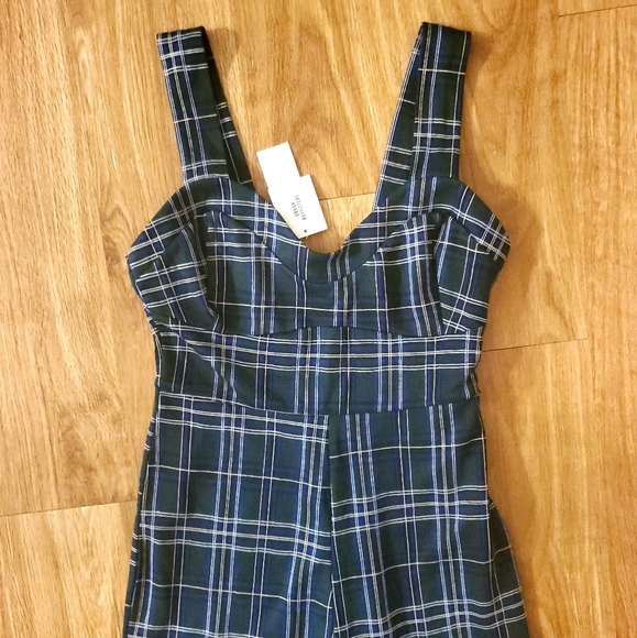 NWT Urban Outfitters Dark Plaid Jumpsuit - Picture 5 of 6